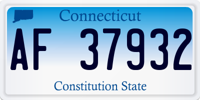 CT license plate AF37932