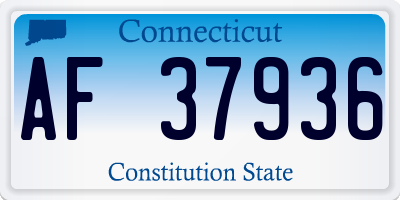 CT license plate AF37936