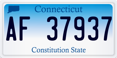 CT license plate AF37937