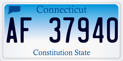 CT license plate AF37940