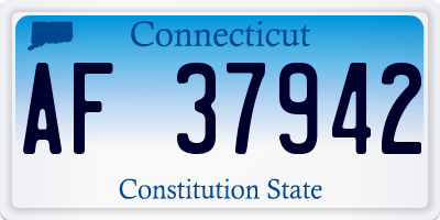 CT license plate AF37942