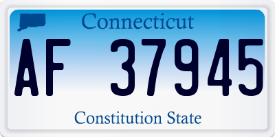 CT license plate AF37945