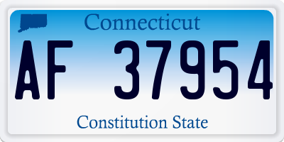 CT license plate AF37954