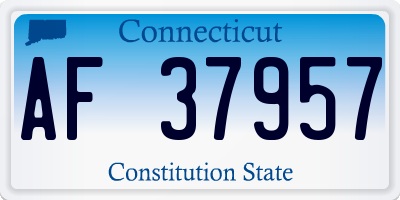 CT license plate AF37957