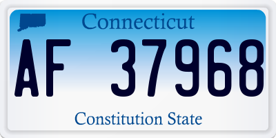 CT license plate AF37968