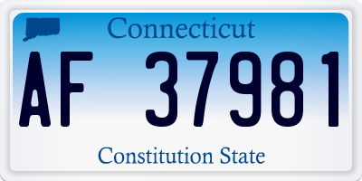 CT license plate AF37981