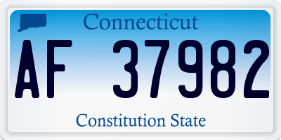 CT license plate AF37982