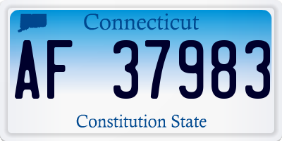 CT license plate AF37983