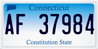 CT license plate AF37984