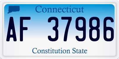CT license plate AF37986