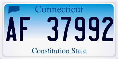 CT license plate AF37992