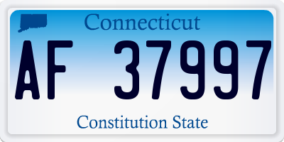 CT license plate AF37997
