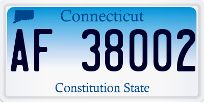CT license plate AF38002