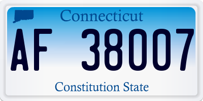 CT license plate AF38007