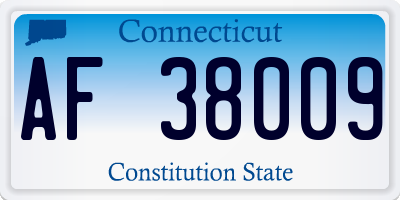 CT license plate AF38009