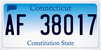 CT license plate AF38017