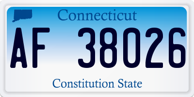 CT license plate AF38026