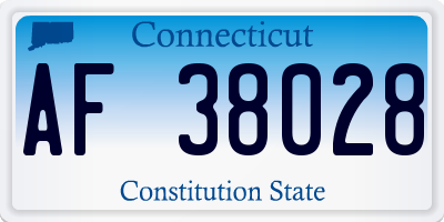 CT license plate AF38028