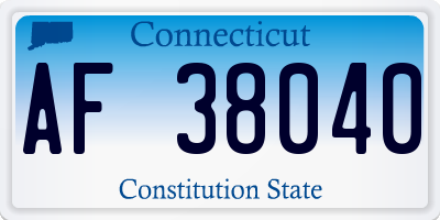 CT license plate AF38040