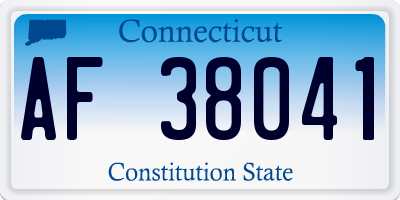 CT license plate AF38041