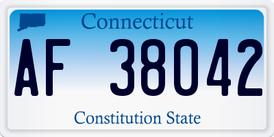 CT license plate AF38042