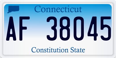 CT license plate AF38045