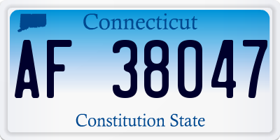 CT license plate AF38047