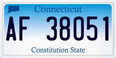 CT license plate AF38051