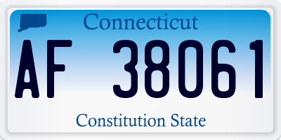 CT license plate AF38061