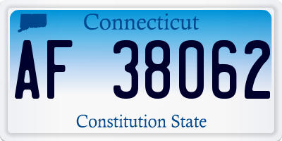 CT license plate AF38062