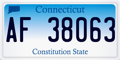 CT license plate AF38063