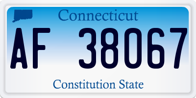 CT license plate AF38067
