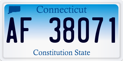CT license plate AF38071