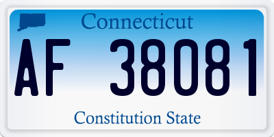 CT license plate AF38081