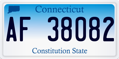 CT license plate AF38082