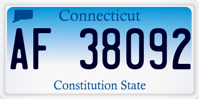 CT license plate AF38092