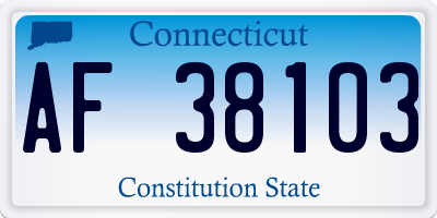 CT license plate AF38103
