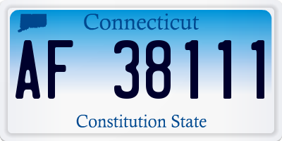 CT license plate AF38111