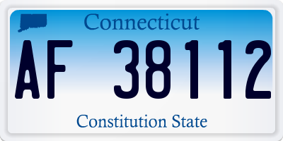 CT license plate AF38112