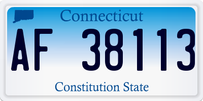 CT license plate AF38113