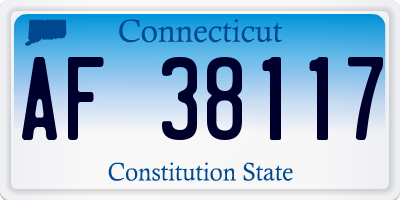 CT license plate AF38117