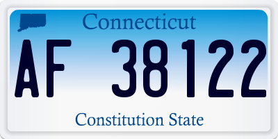 CT license plate AF38122