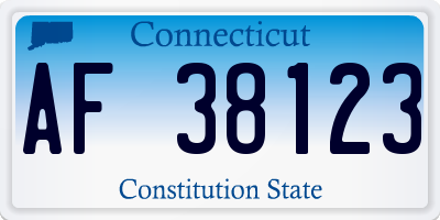 CT license plate AF38123