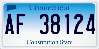 CT license plate AF38124