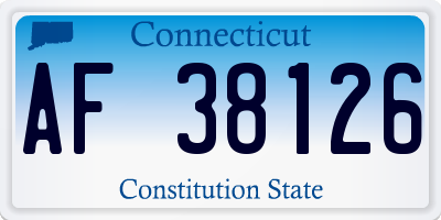 CT license plate AF38126