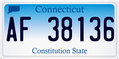 CT license plate AF38136