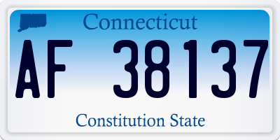 CT license plate AF38137