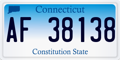 CT license plate AF38138