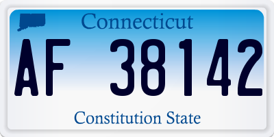 CT license plate AF38142