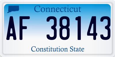 CT license plate AF38143